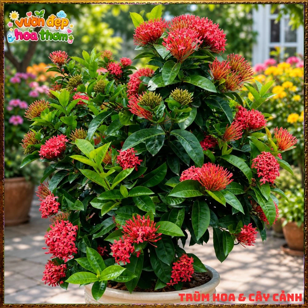 Chậu Hoa Trang Mỹ Hồng Lá To - Ảnh 6